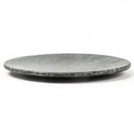 100% Chef Black Round Plate XS