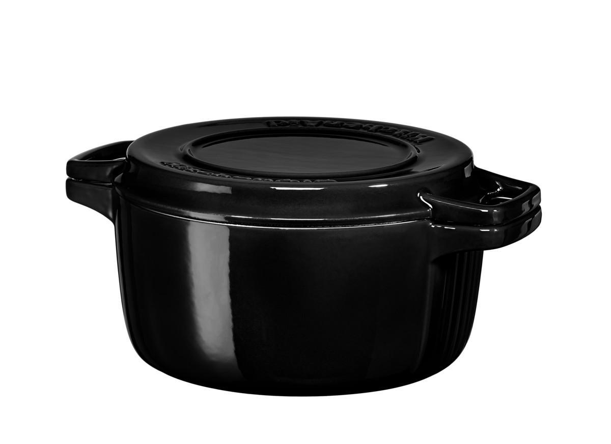 LIATINOVÝ HRNIEC S POKRIEVKOU KITCHENAID  5,7L ČIERNÁ Ø 28 CM