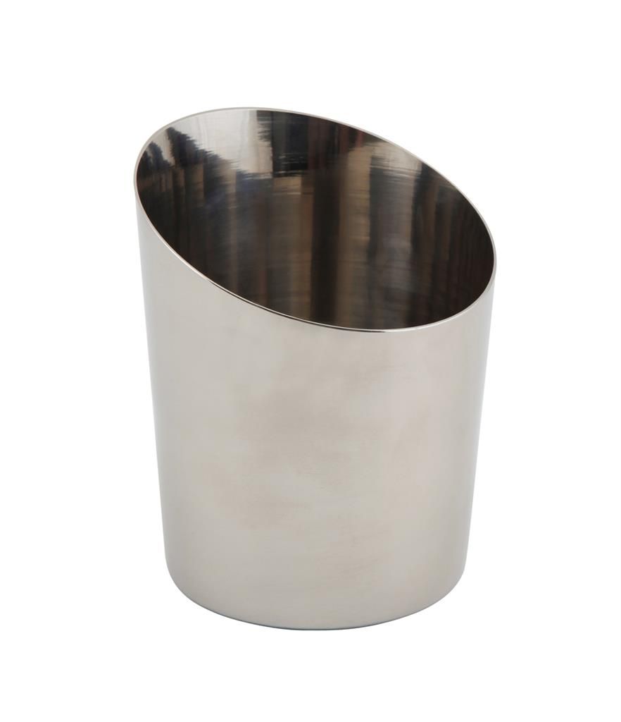STAINLESS STEEL SERVING CUP PLAIN ANGLED 9,5 CM