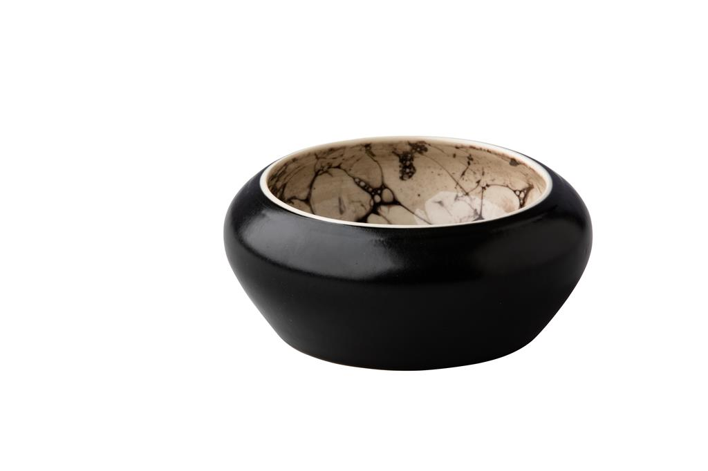 BOWL BUBBLE BLACK SATIN 12 X 5,2 CM