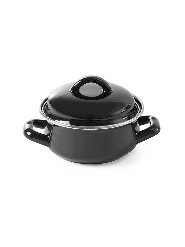 Hrniec na polievky a omáčky s pokrievkou, HENDI, čierny, 0,65L, ⌀135x(H)110mm