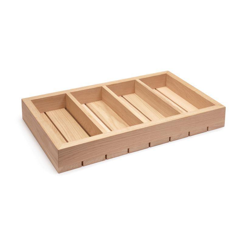 Madeira wooden cutlery container