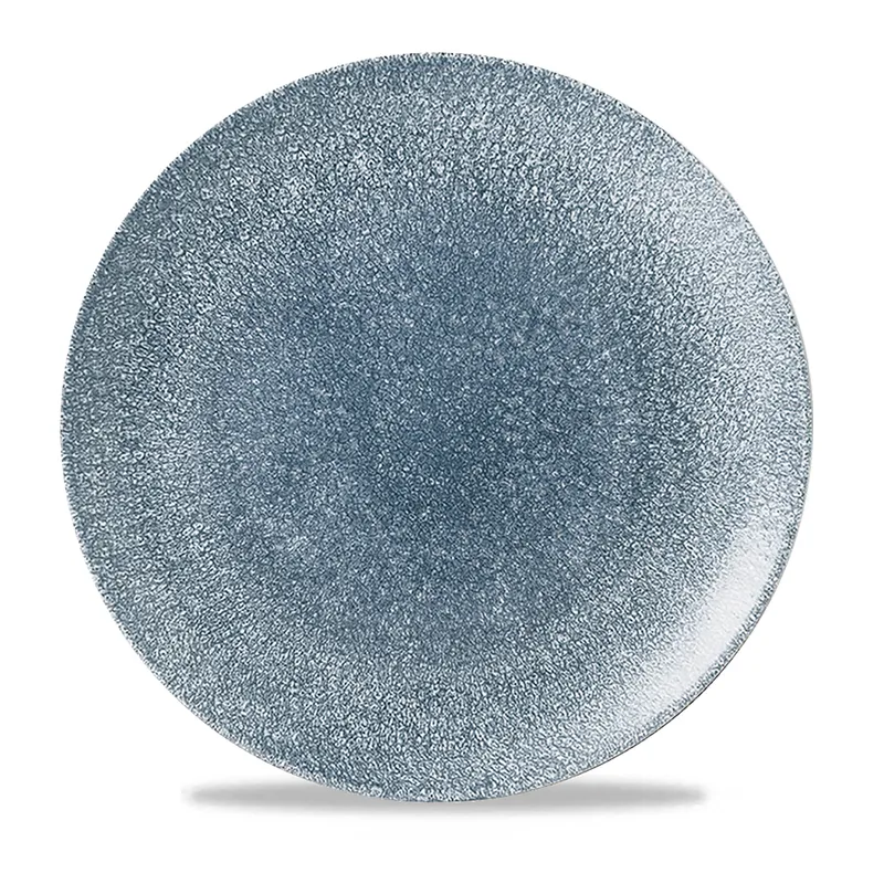 Raku Topaz Blue coupe plate, 217mm