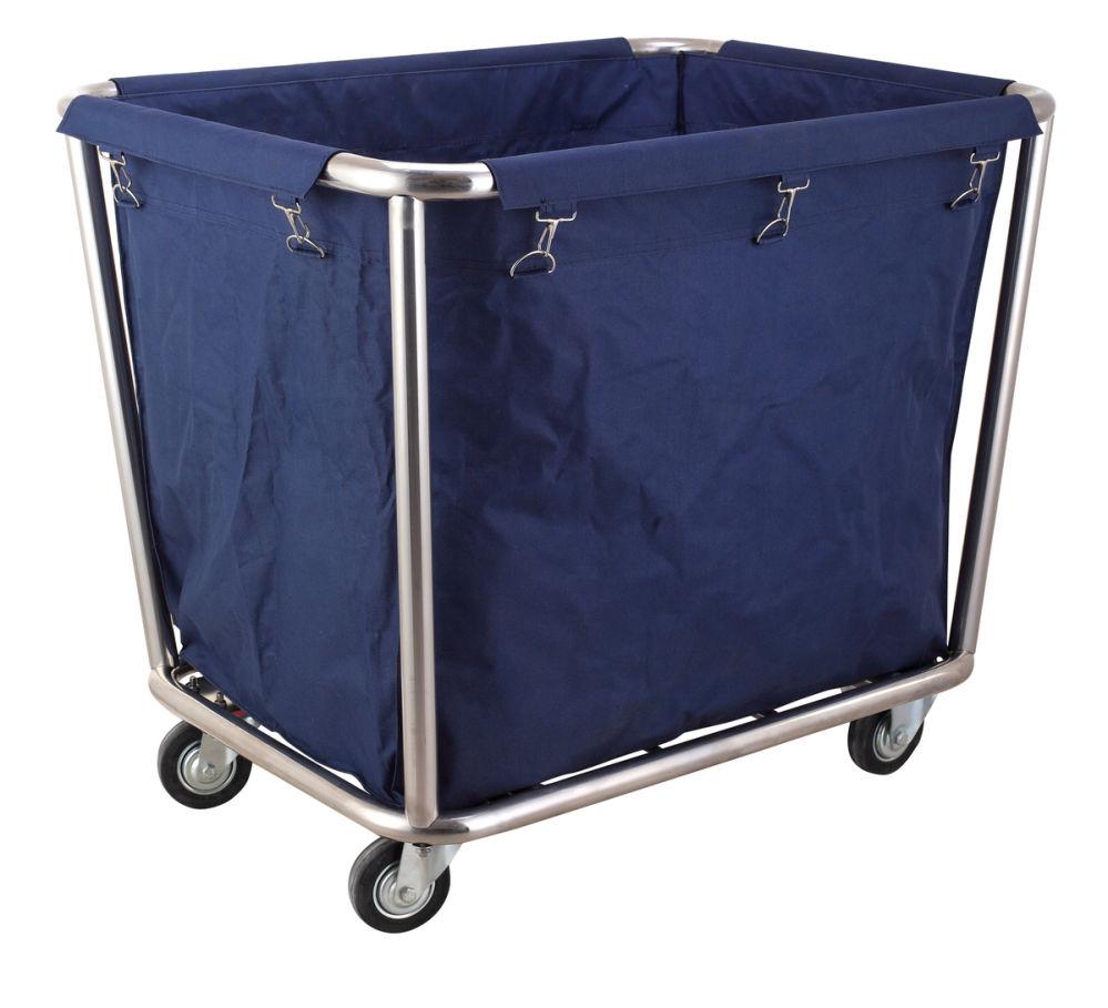 Laundry trolley made of stainless steel structure with removable laundry bag, 900x650mm