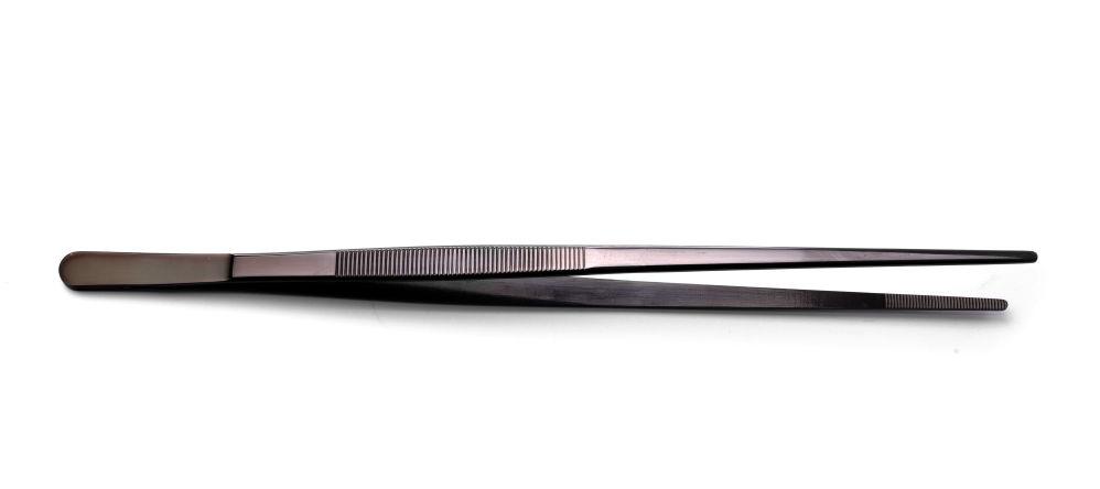 Tweezer 30cm, straight, black PVD, 300mm