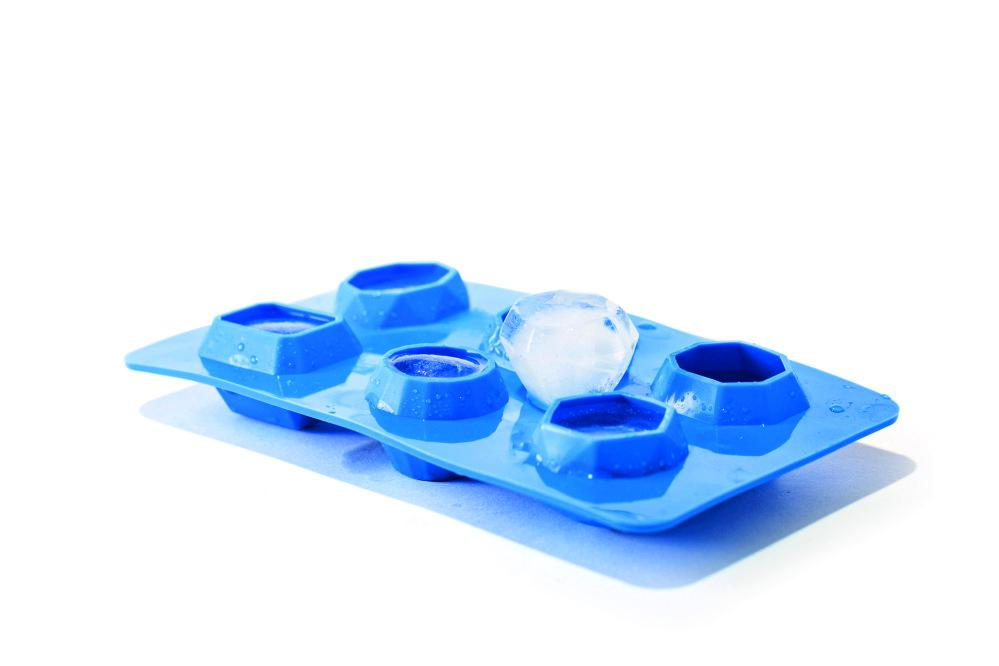 Set of 2 - Silicon ice makers, 6 assorted gem shapes, 190x105mm