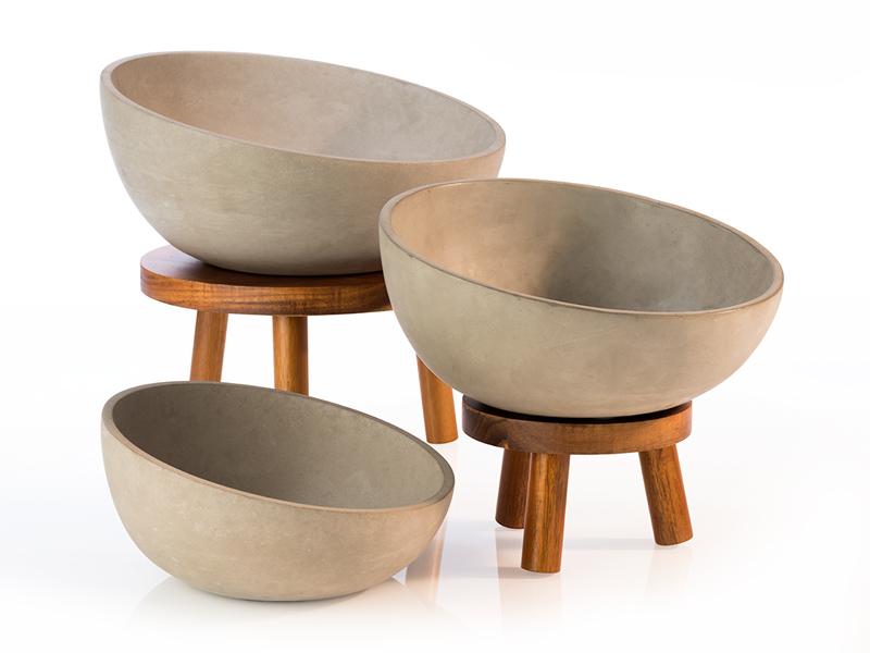 Concrete bowl, 295x(H)85/145mm
