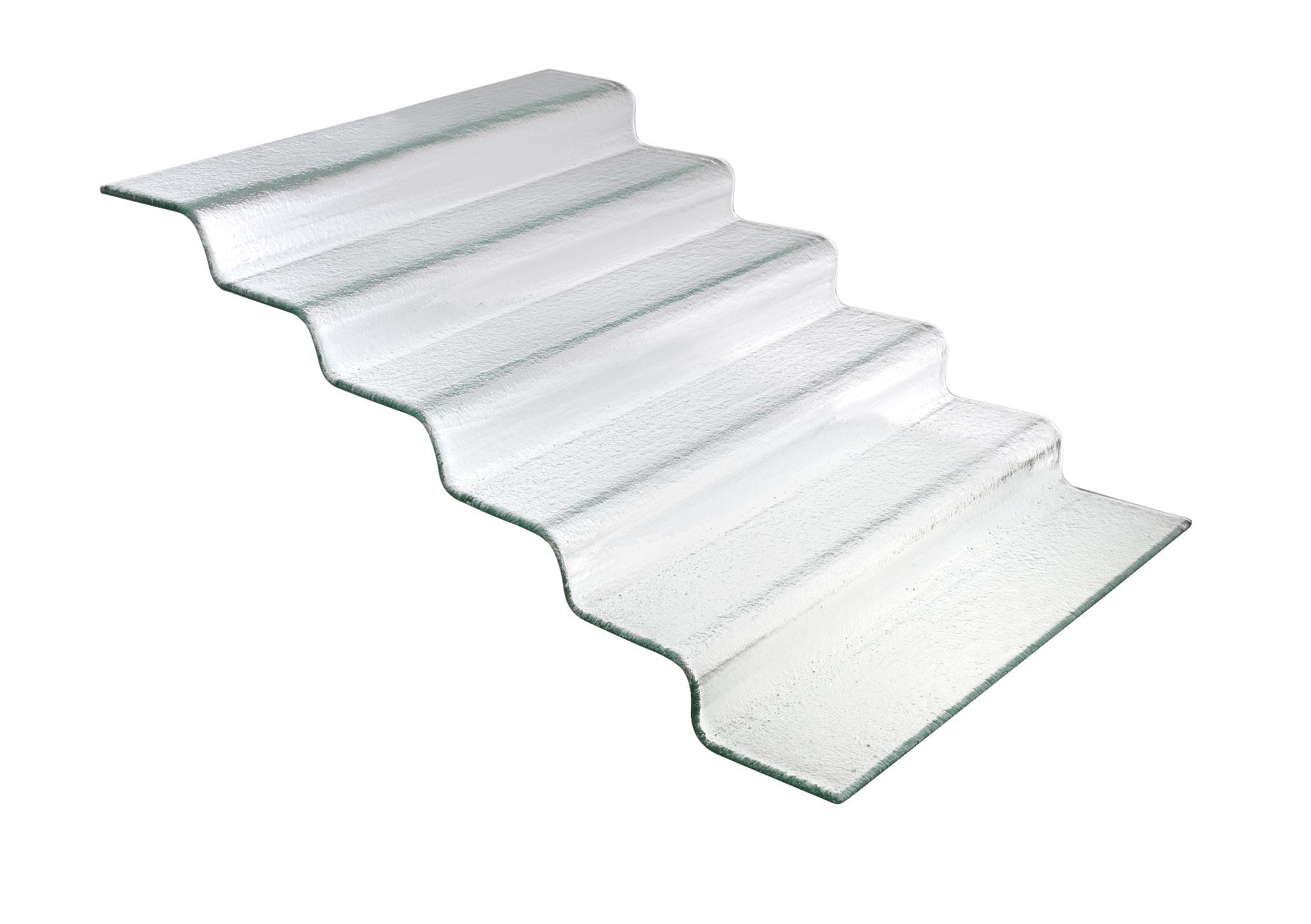 Vetro six-step transparent glass buffet stairs, 600x455x(H)240mm
