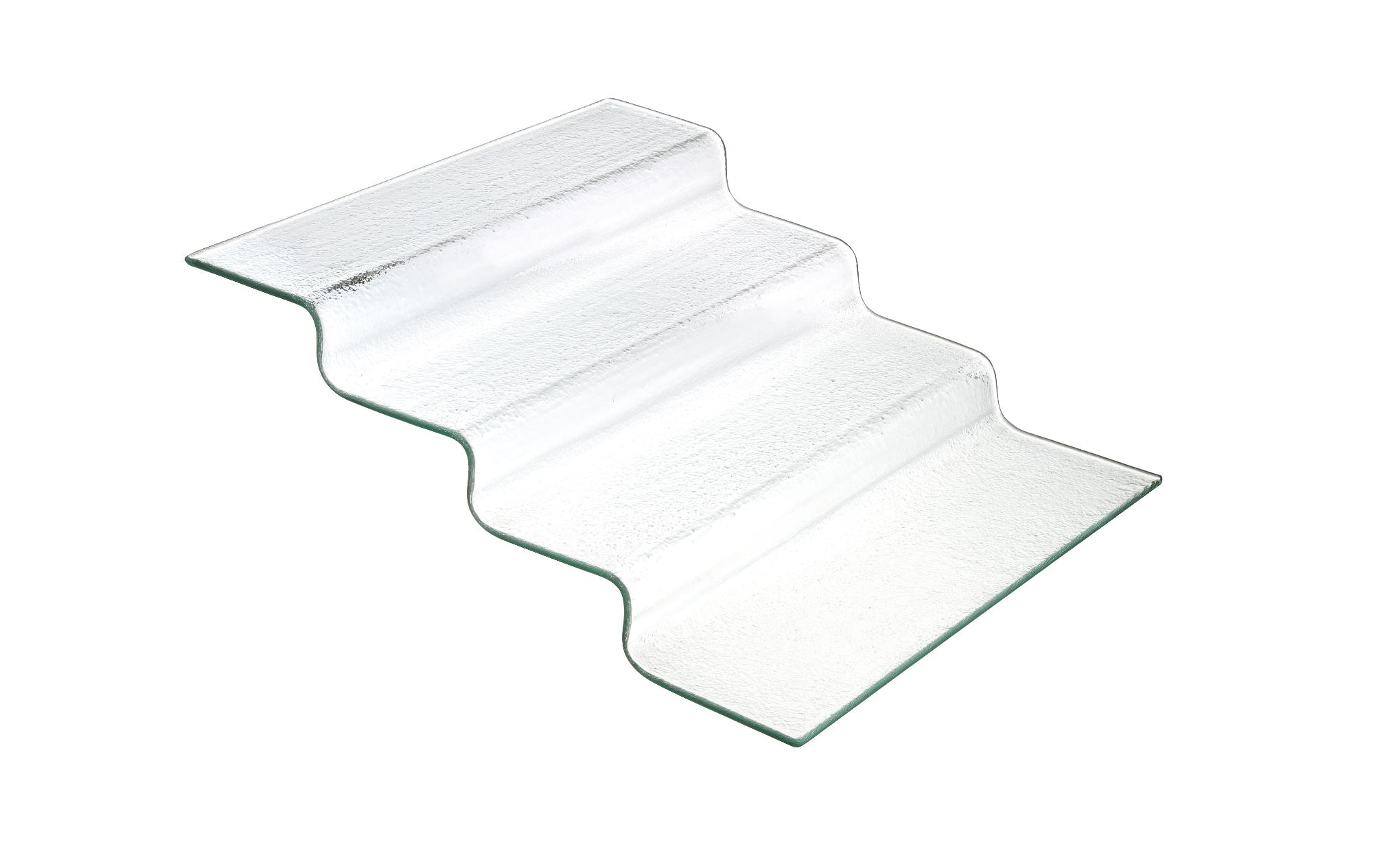 Vetro sour-step transparent glass buffet stairs, 400x350x(H)125mm