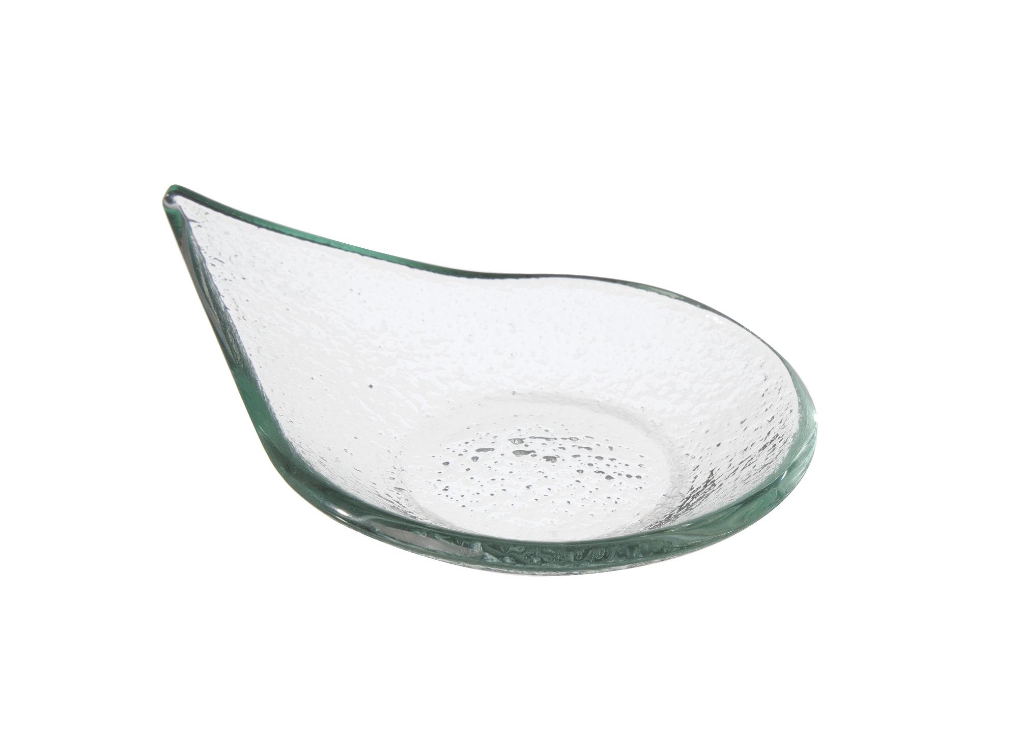 Vetro fingerfood rain drop transparent glass dish, 80x100mm