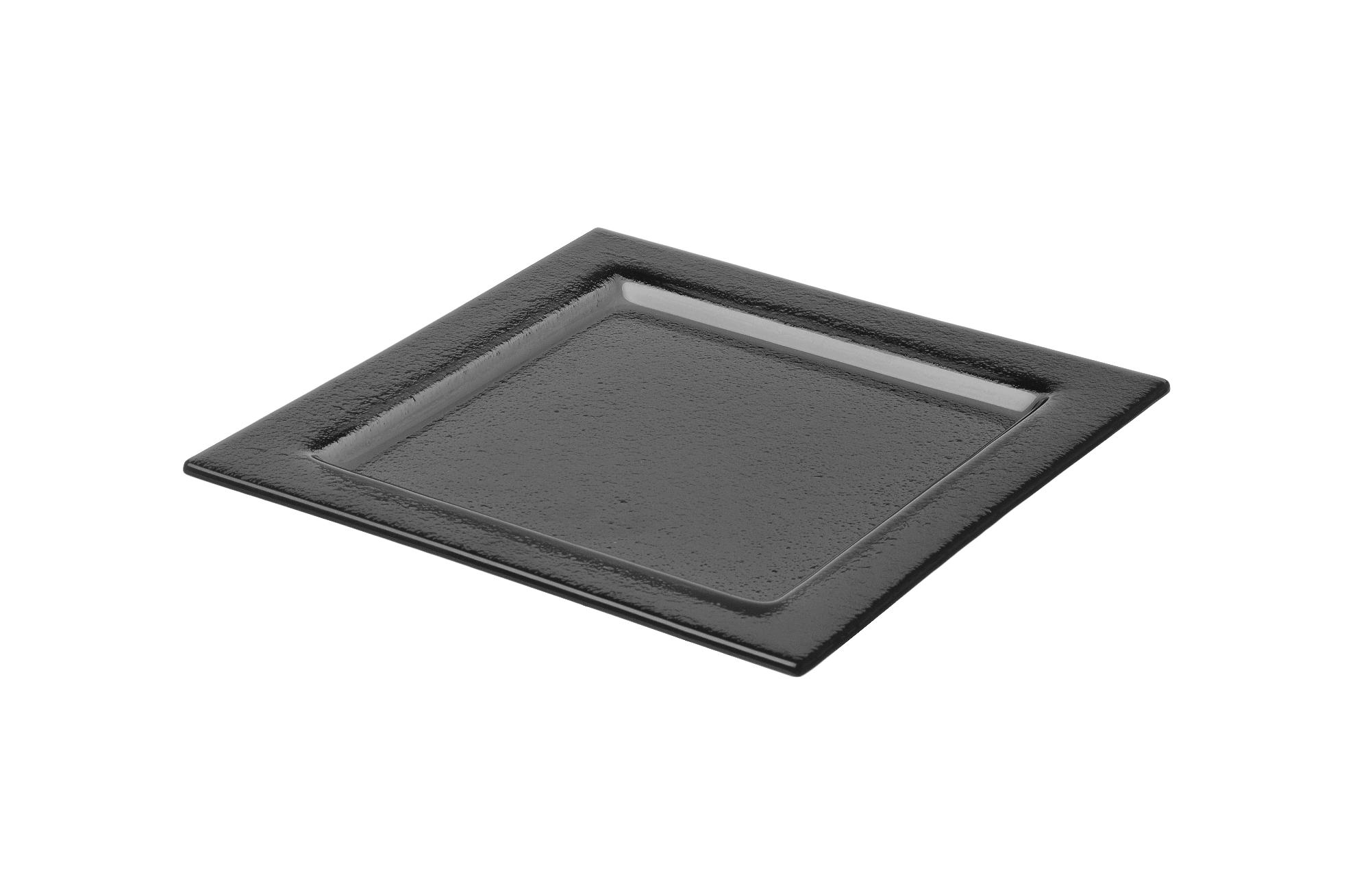 Vetro black glass square tray, 300x300mm