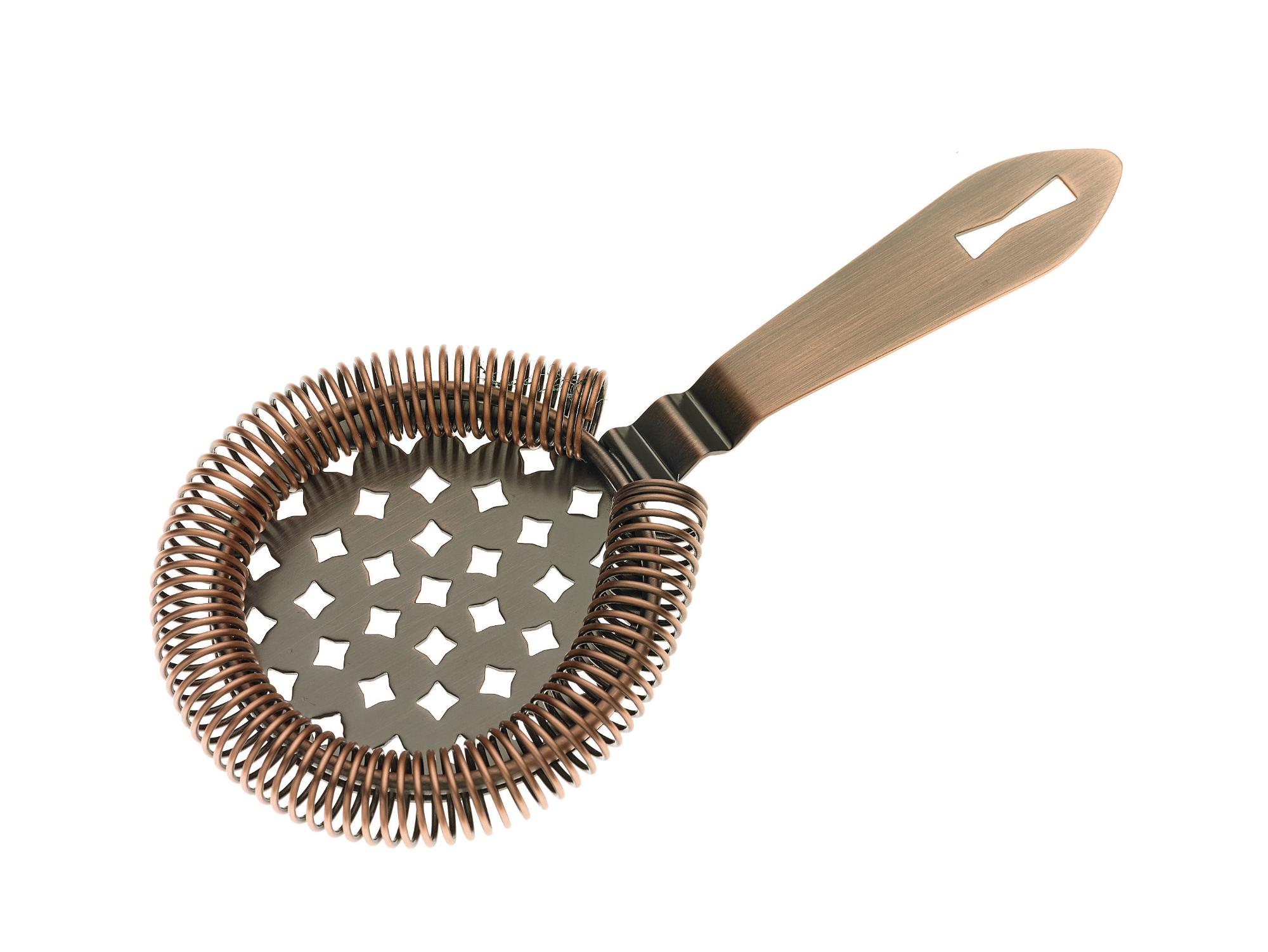 Classic Hawthorne Spring Bar Strainer, Antique Copper, 155mm