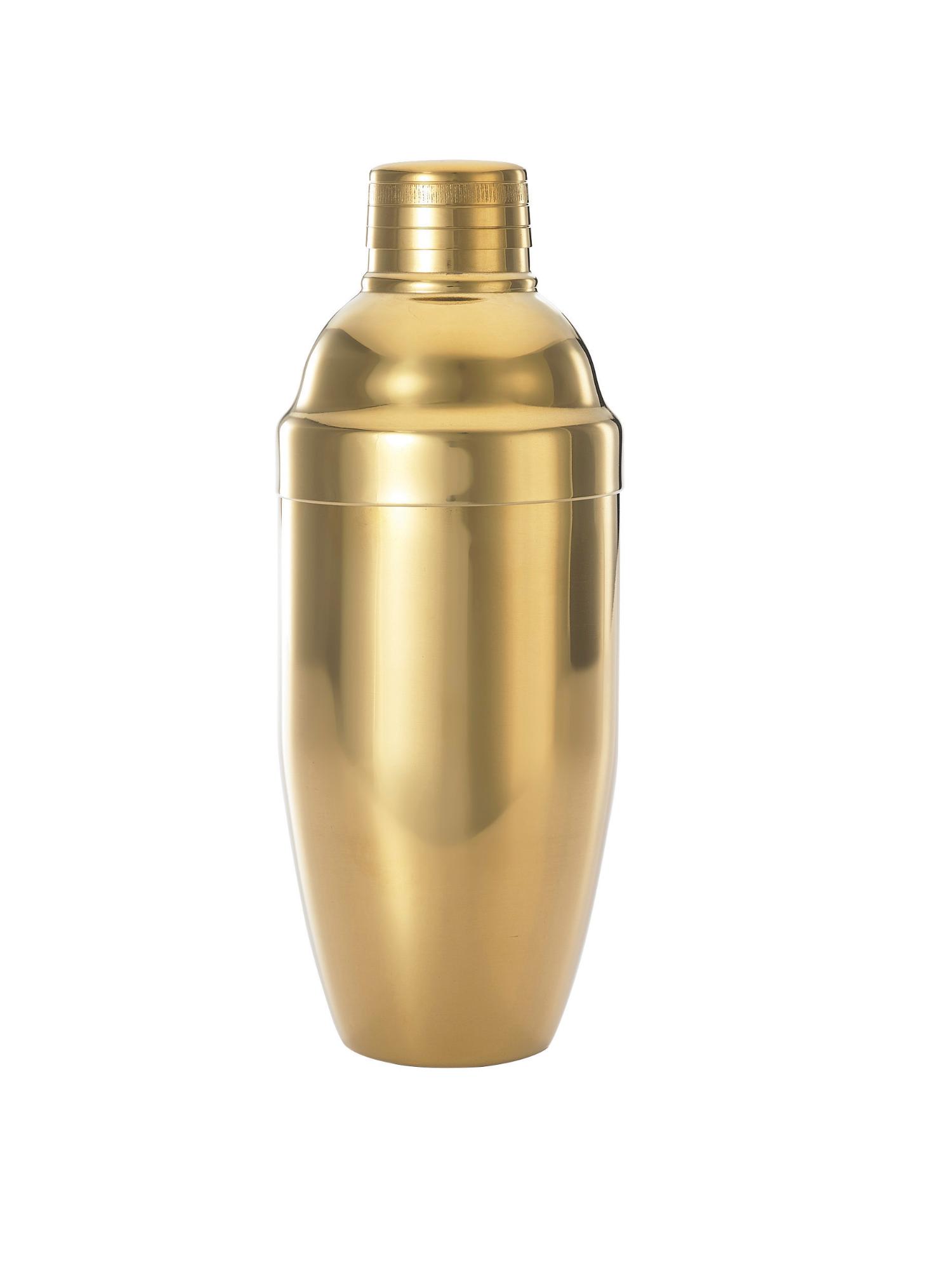 3-Pc Japanese Cocktail Shaker Set, Gold plated