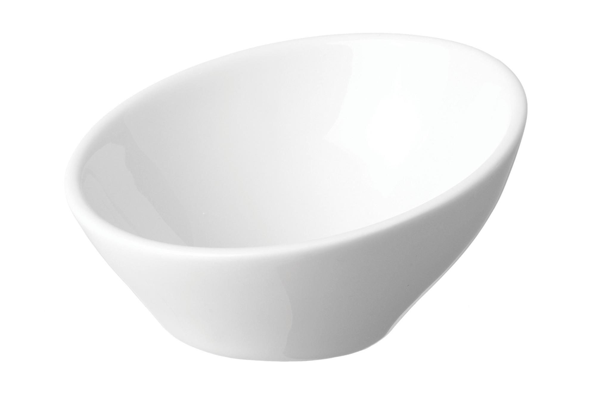 Necessity oblique fingerfood porcelain dish, 90mm