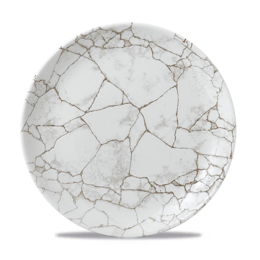 Studio Prints Kintsugi Agate Grey coupe plate, 217mm