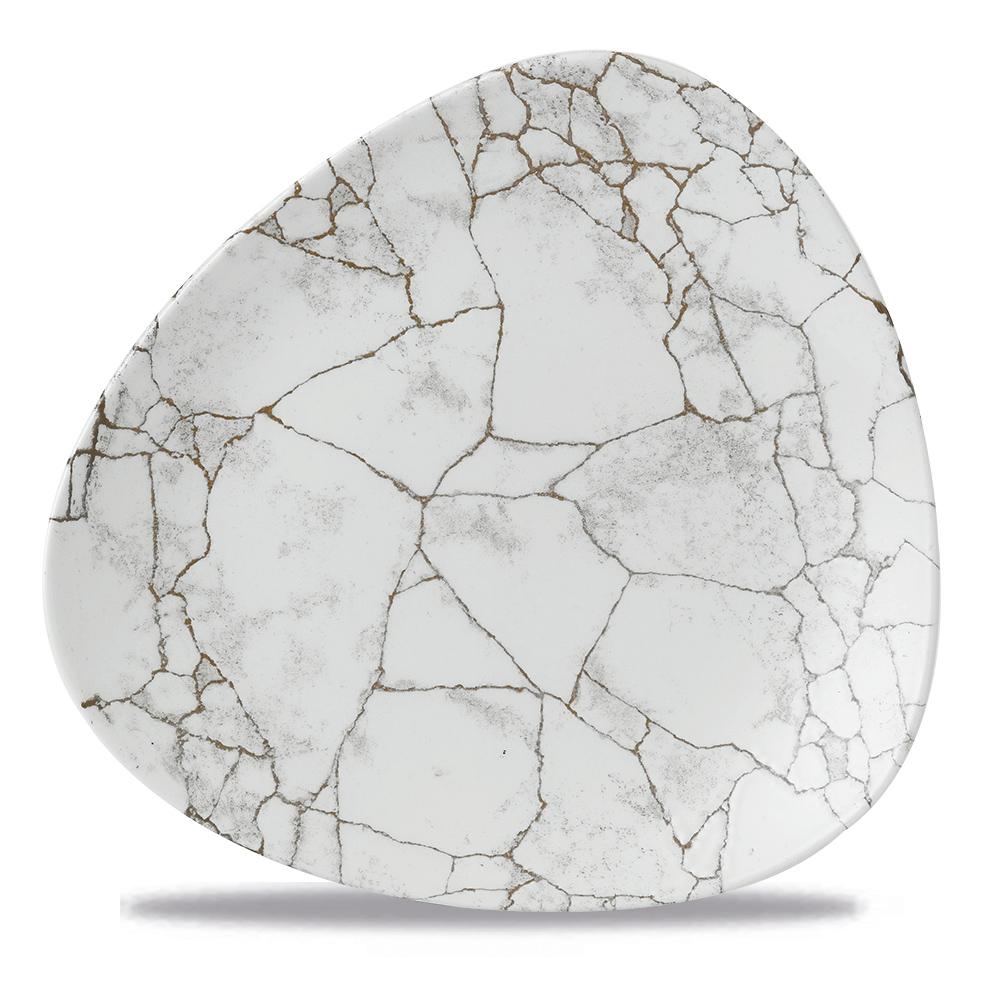 Studio Prints Kintsugi Agate Grey triangular plate, 265mm