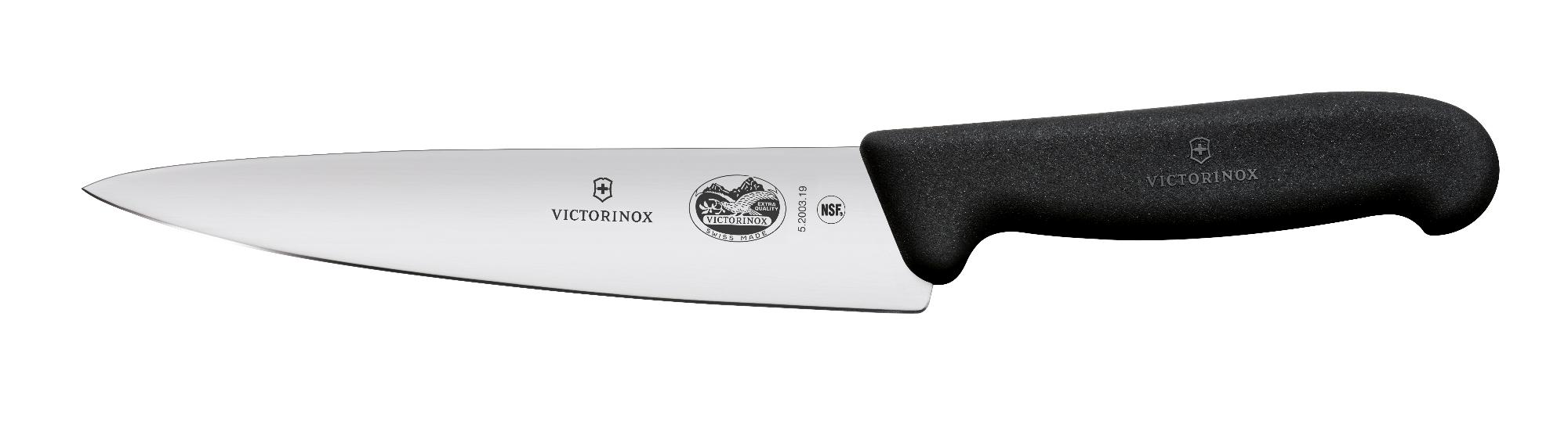 Fibrox kitchen knife, wide blade, 19 cm - black