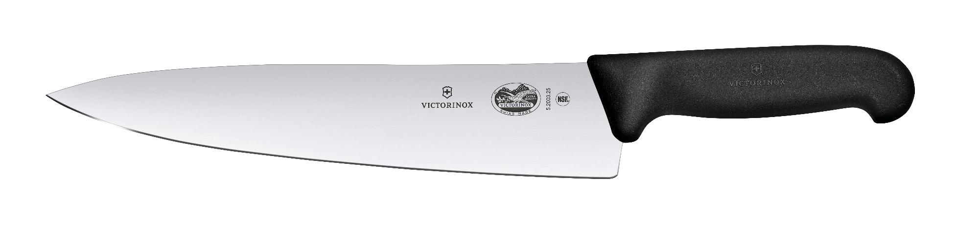 Fibrox kitchen knife, wide blade, 25 cm - black