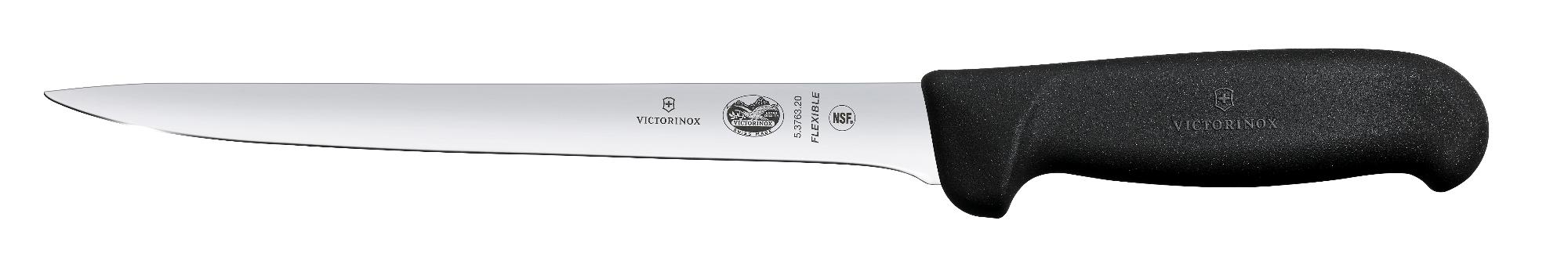 Fibrox filleting knife, narrow blade, 20 cm - black