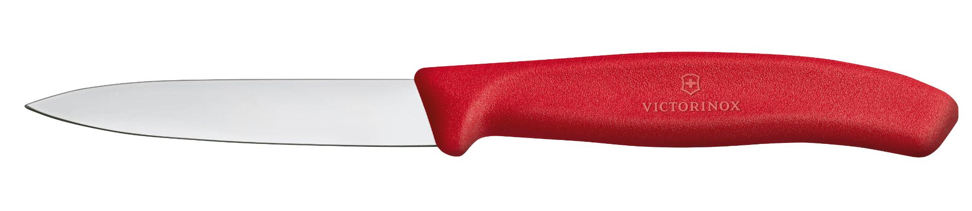 Swiss Classic vegetable knife, smooth, 8 cm - red