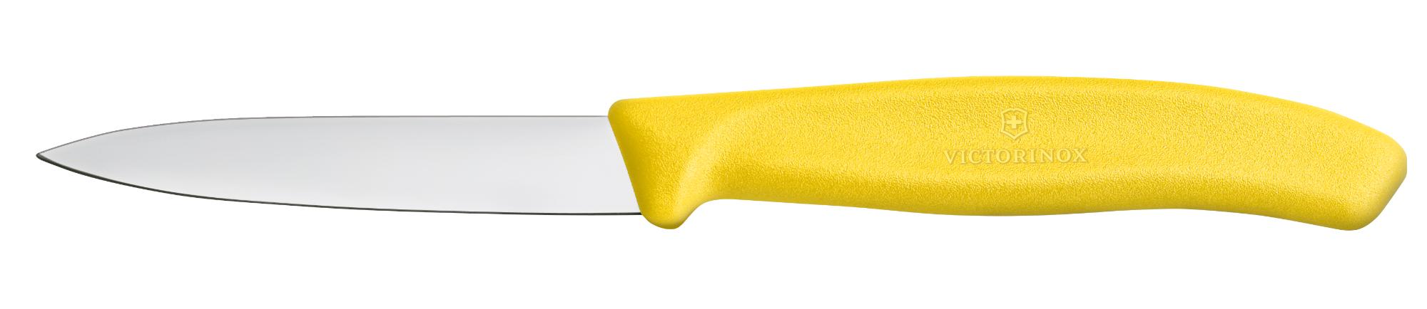 Swiss Classic vegetable knife, smooth, 8 cm - yellow