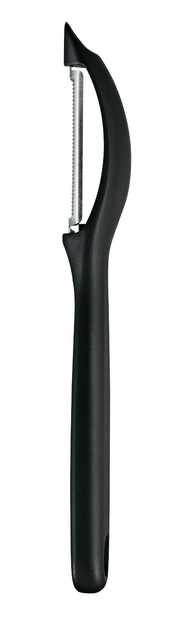 Swiss Classic universal peeler, serrated blade - black