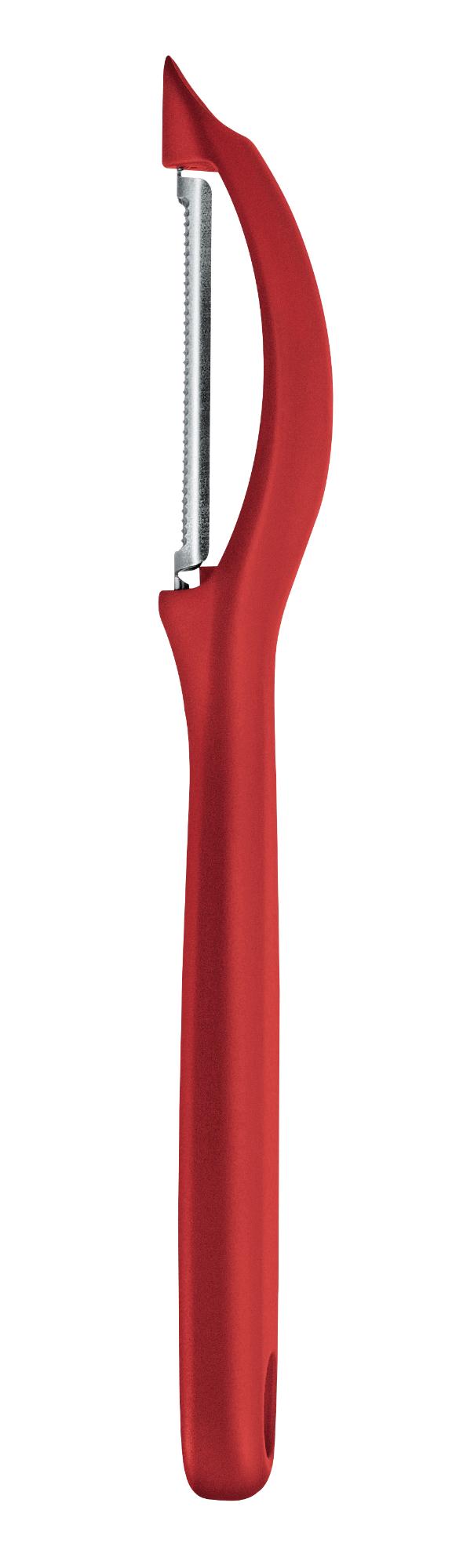 Swiss Classic universal peeler, serrated blade - red