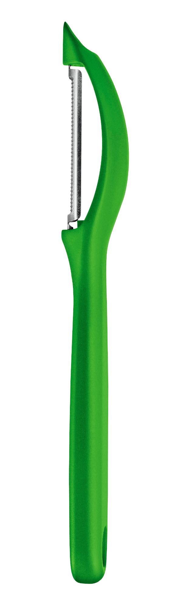 Swiss Classic universal peeler, serrated blade - green