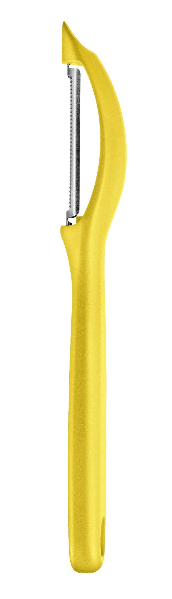 Swiss Classic universal peeler, serrated blade - yellow