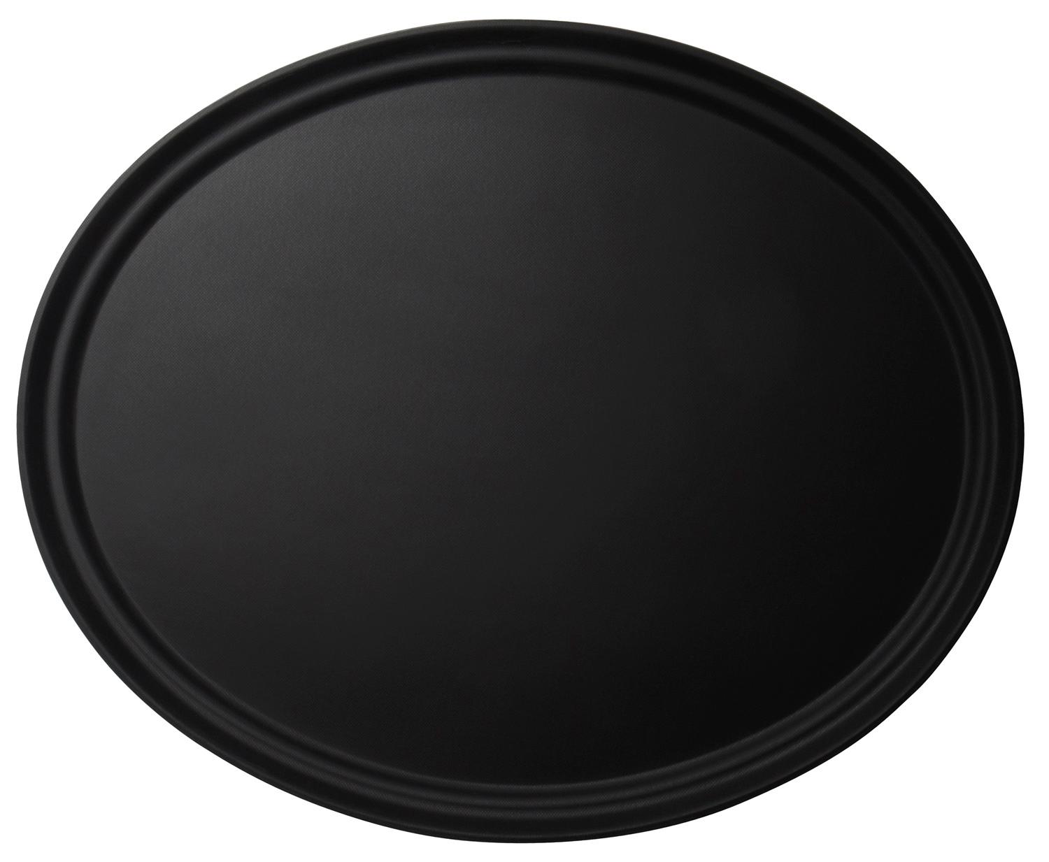 Camtread serving tray, oval, non-slip surface, black, 560x685 mm