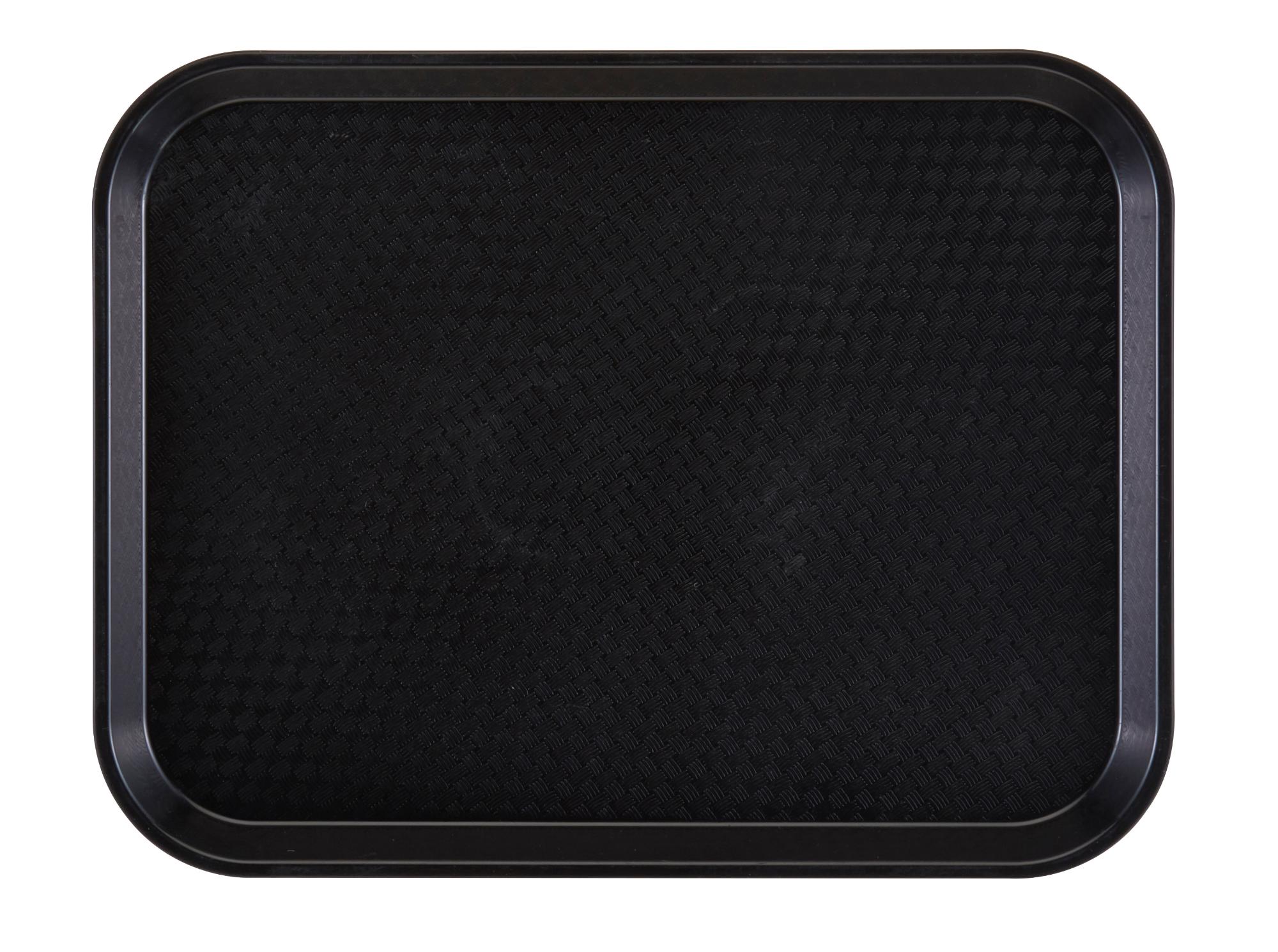 Fast Food polypropylene tray, textured surface, black, 300x410 mm