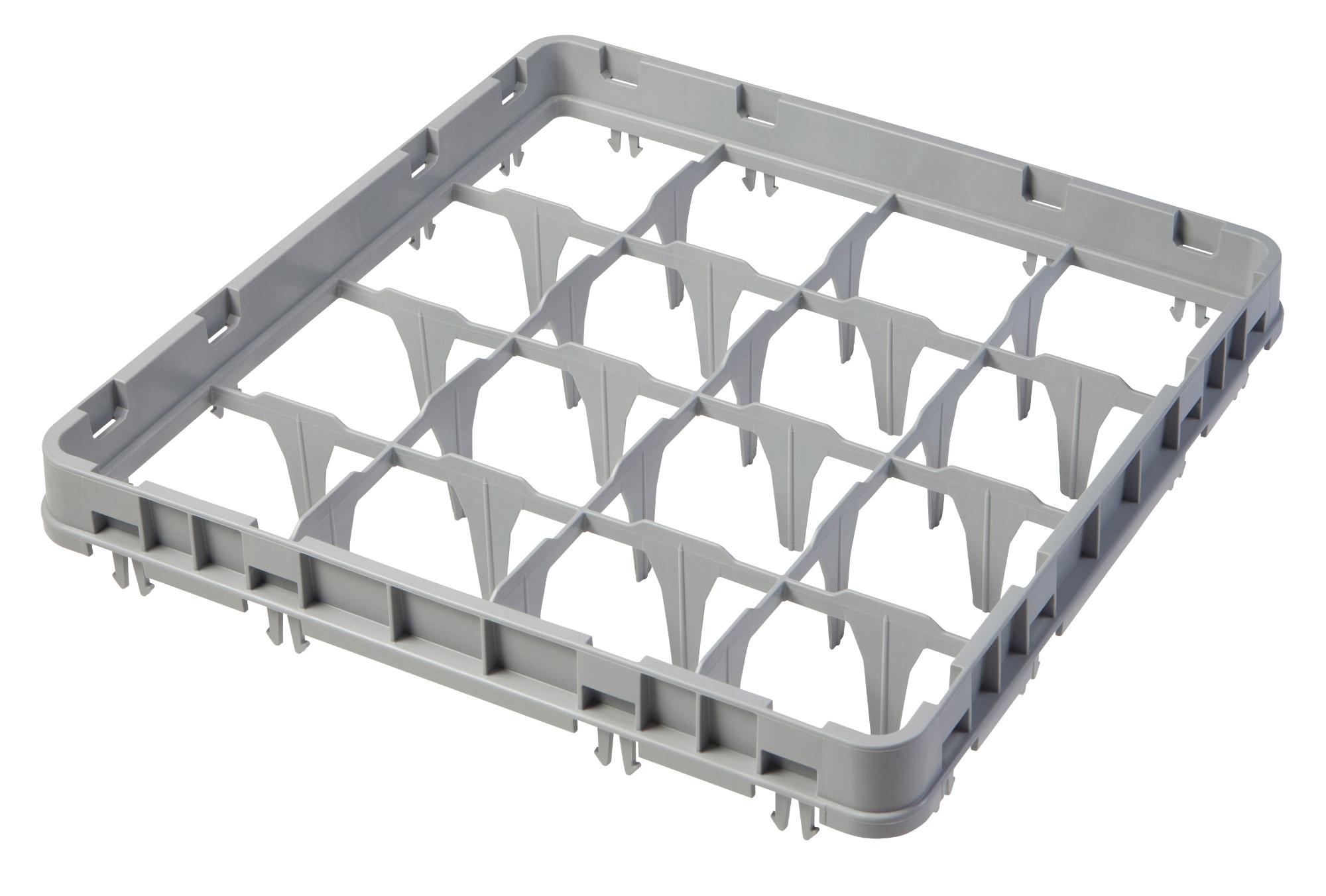 Full drop rack extender 500×500 mm grey, E1 model, 16 compartment