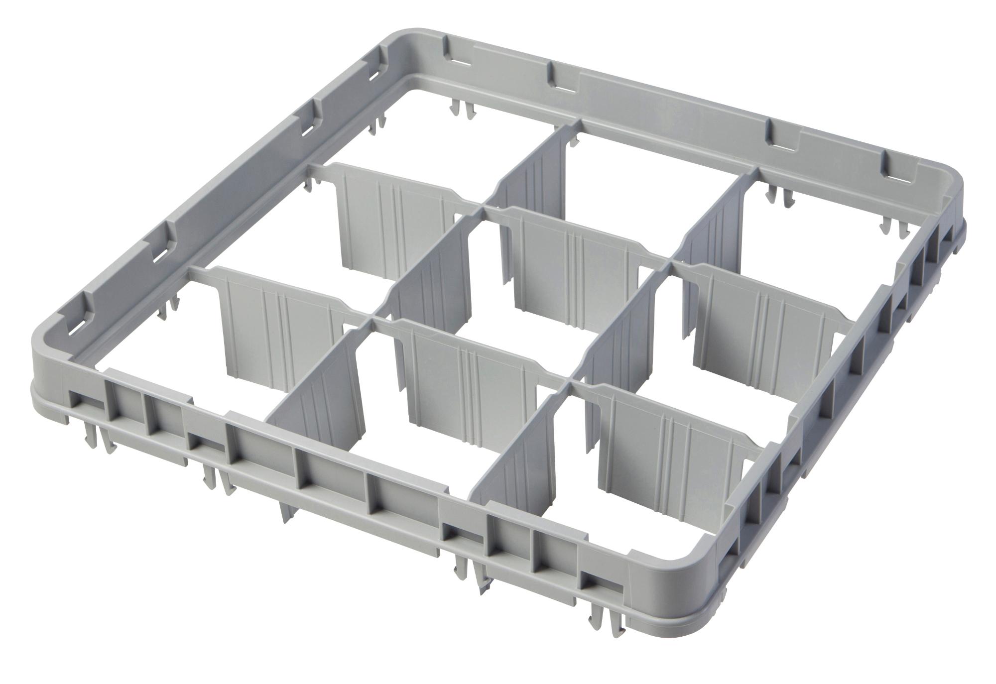 Full drop rack extender 500×500 mm grey, E1 model, 9 compartment