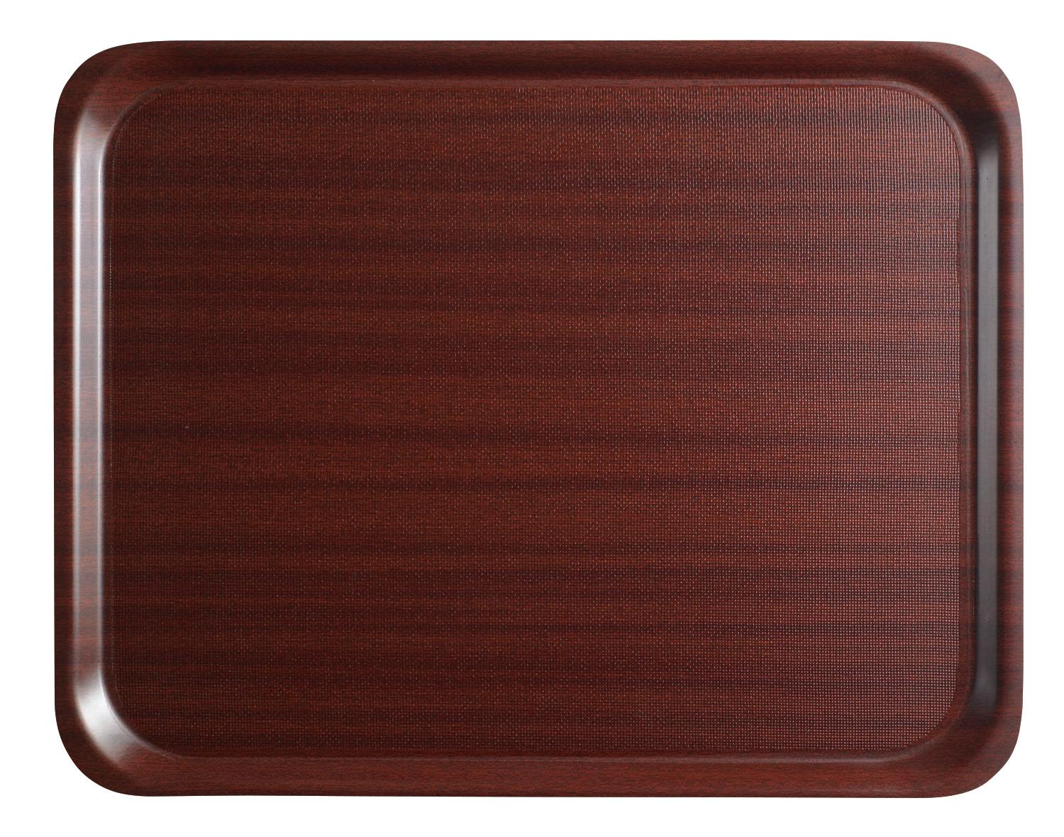 Mykonos laminate tray, rectangular with non-slip surface, mahogany, 430x610 mm