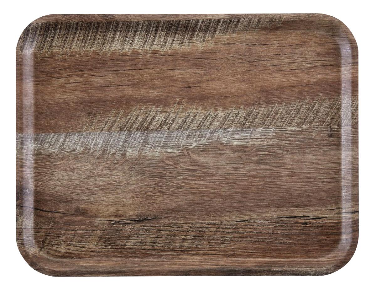 Capri rectangular laminated tray with smooth surface, dark oak, 370x530mm