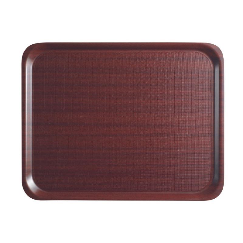 Mykonos laminate tray, rectangular with non-slip surface, mahogany, 325x530mm
