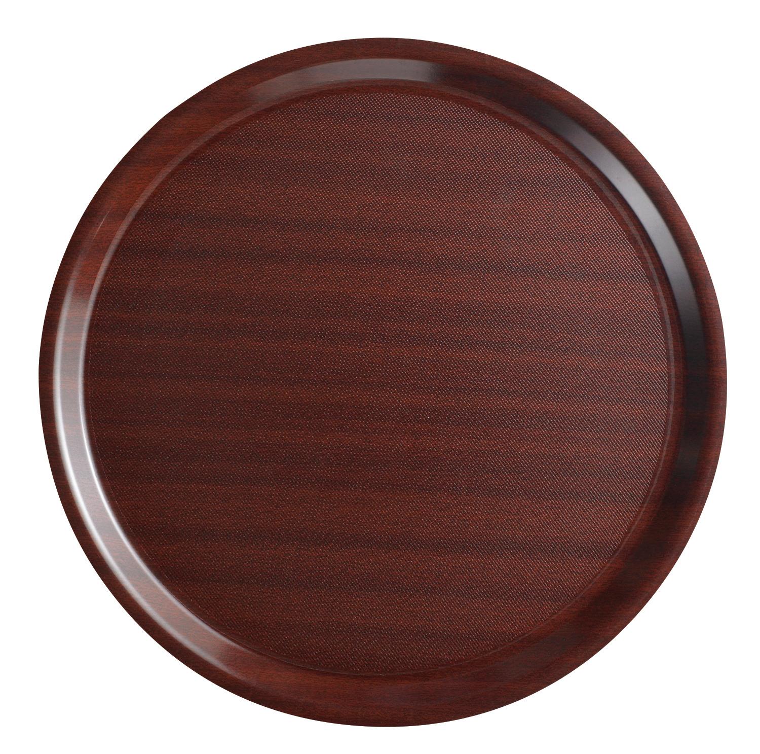 Mykonos laminate tray, round with non-slip surface, mahogany, 380 mm