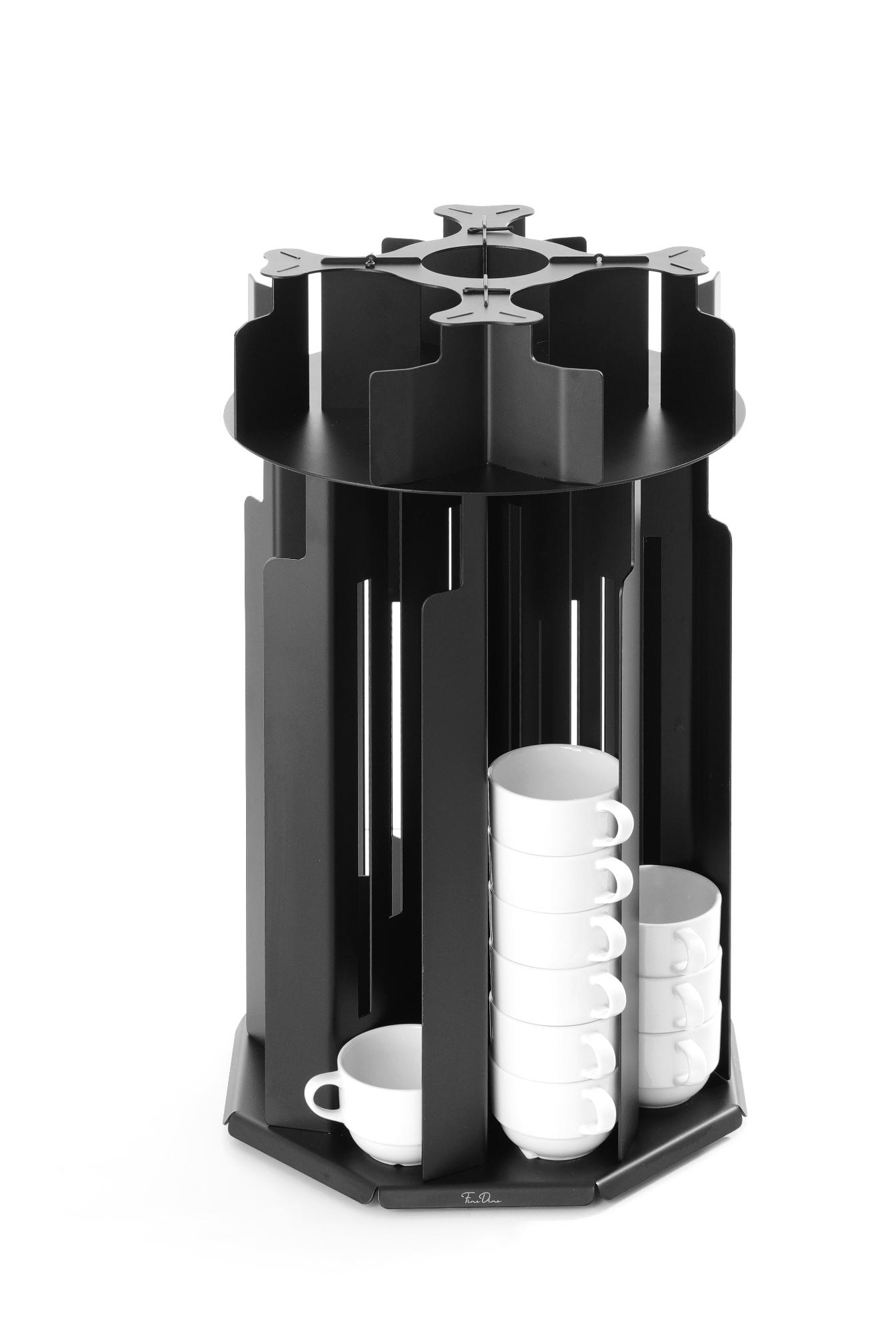 Skiatos black rotating stand for cups and saucers, 360x 360x580mm