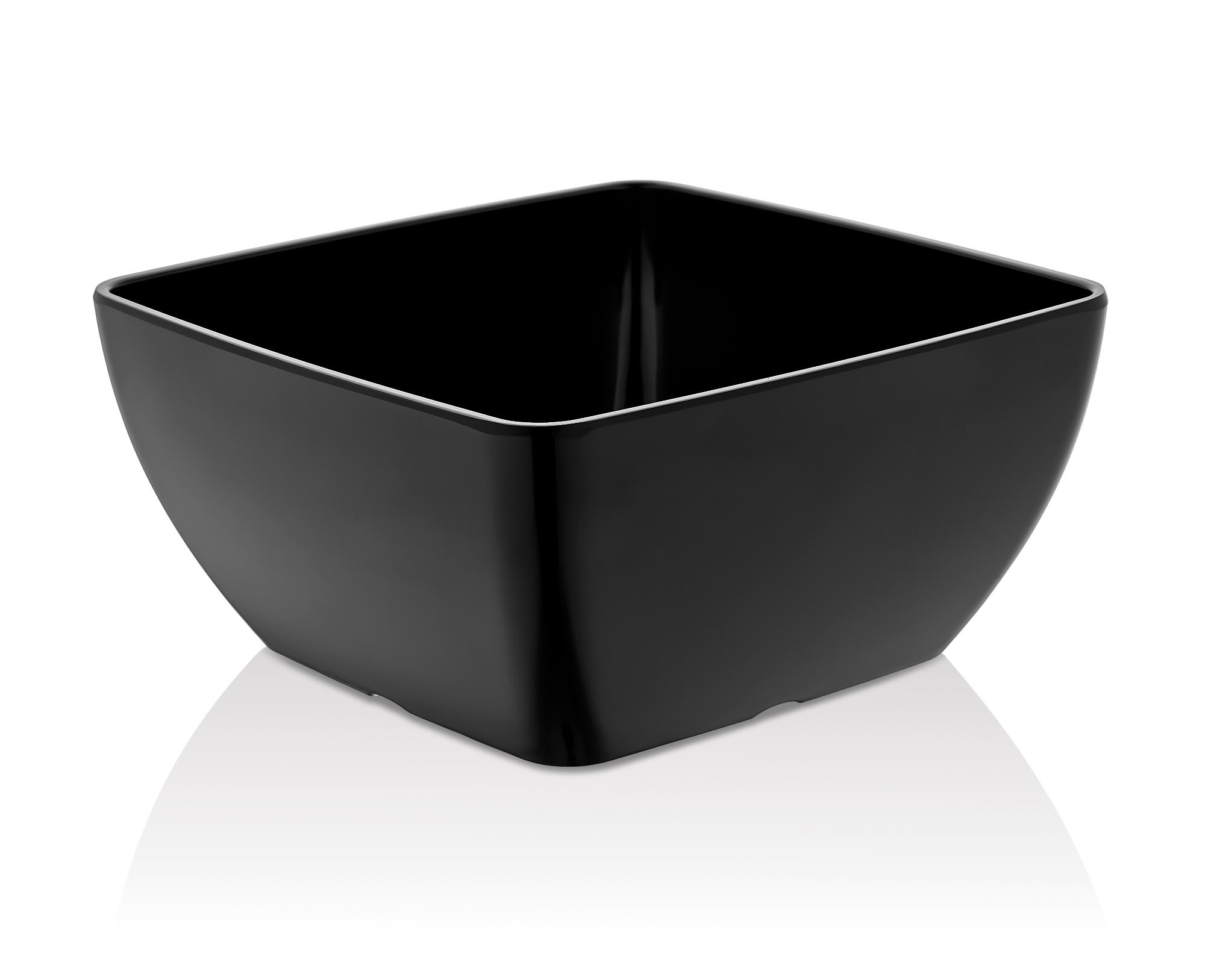 Melamine square bowl, black, 125x125x(h)65mm