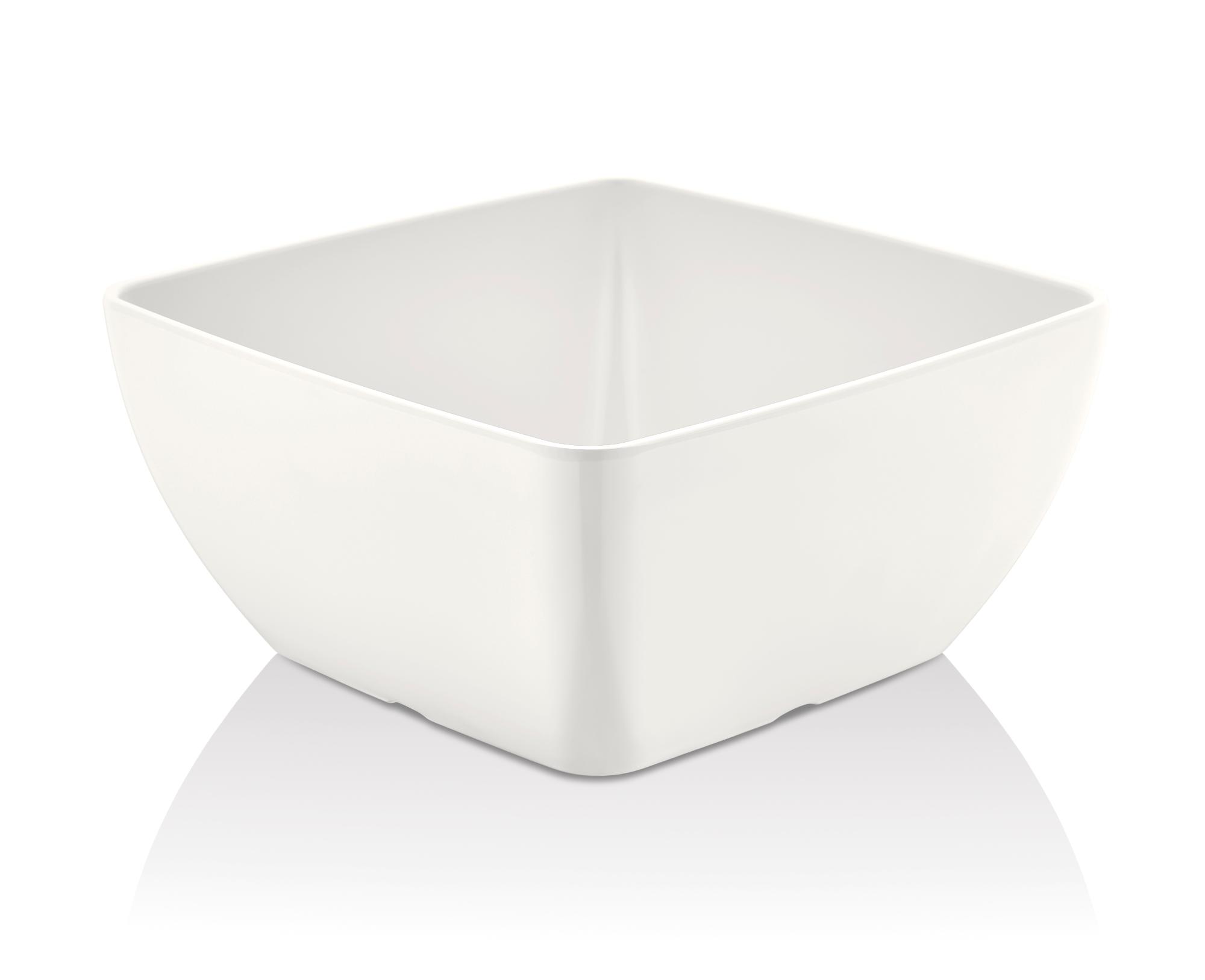 Melamine square bowl, white, 125x125x(h)65mm