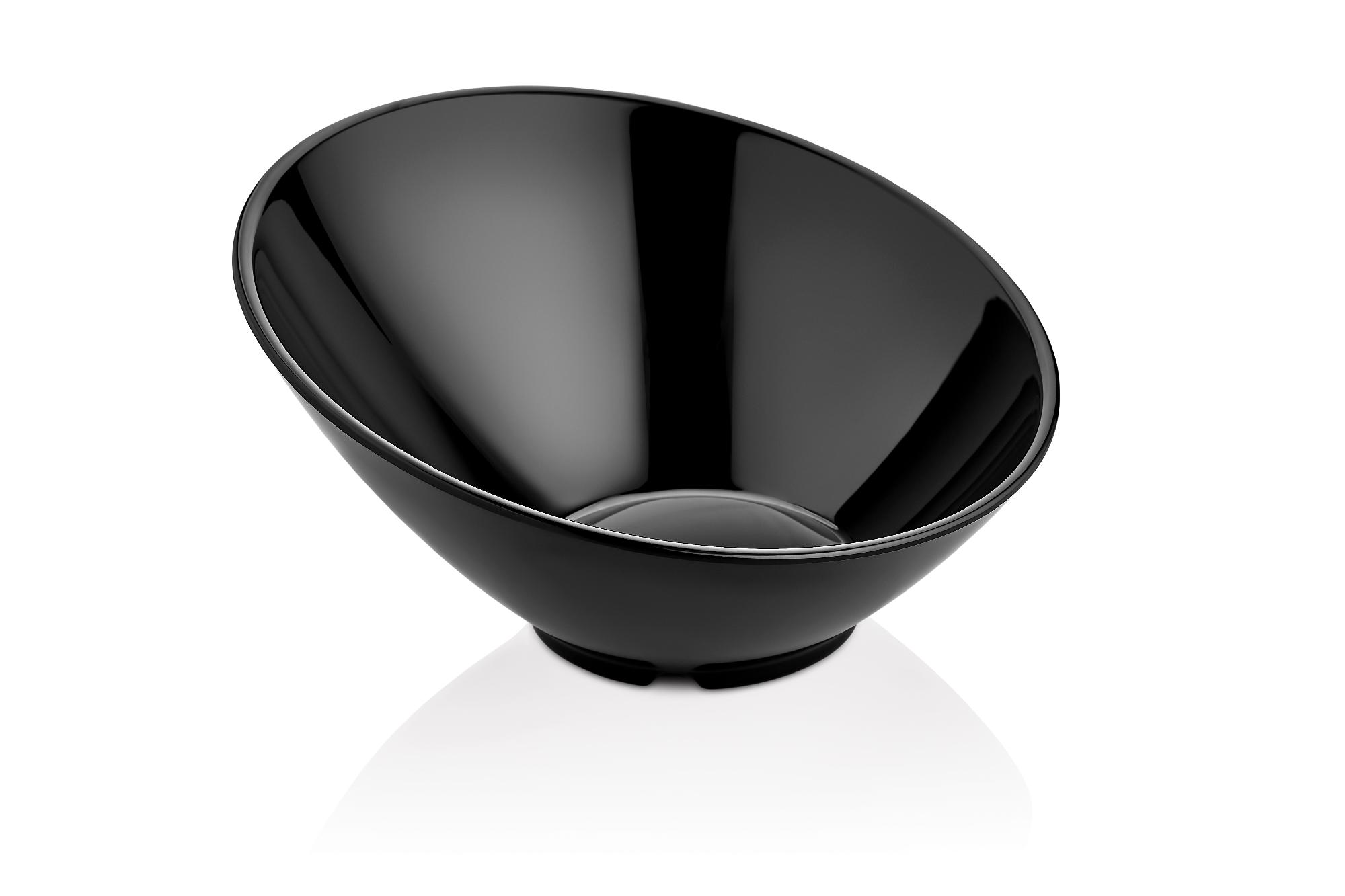 Slanted bowl made of melamine, black, 233x(h)125mm