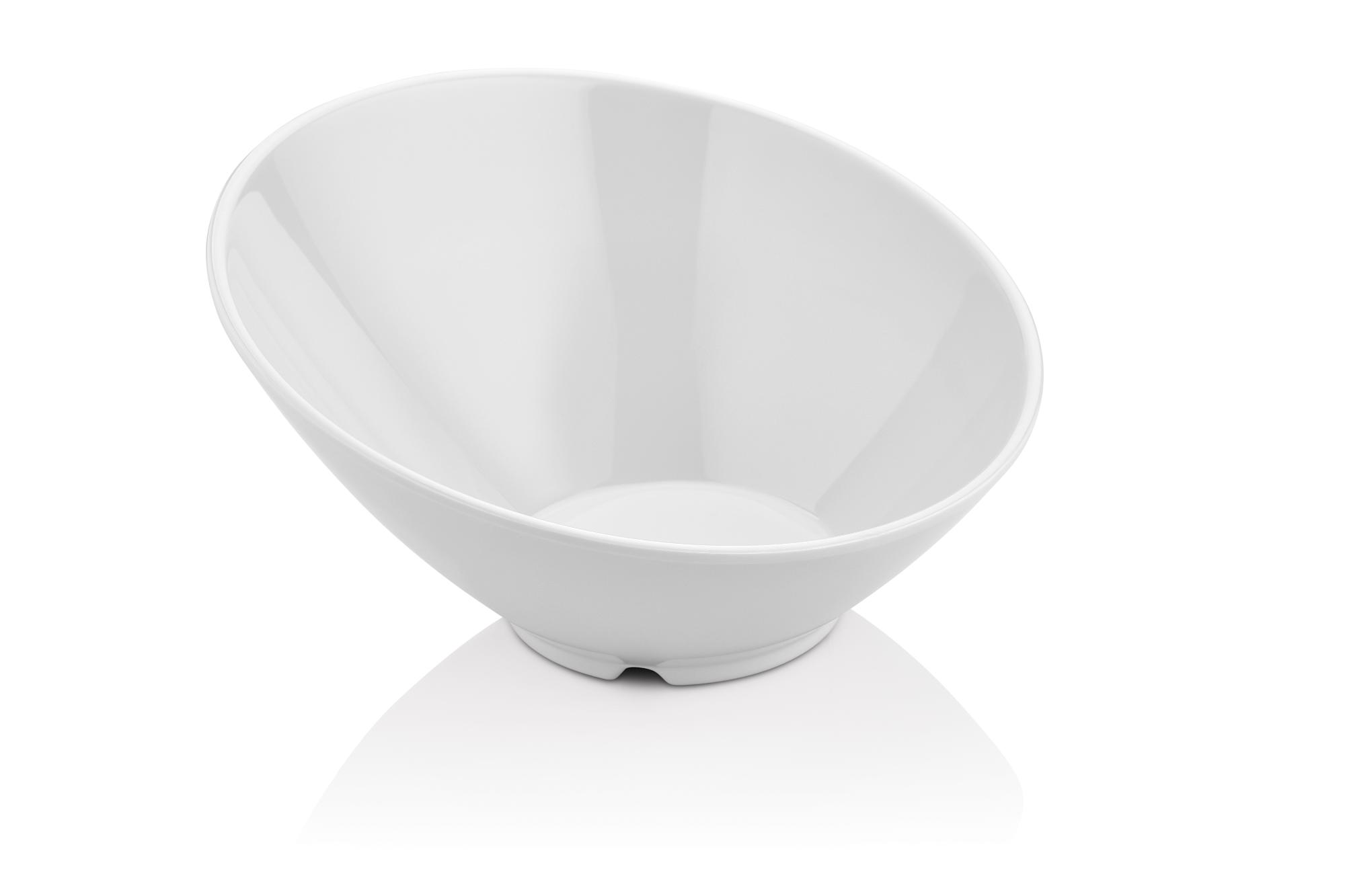 Slanted bowl made of melamine, white, 233x(h)125mm