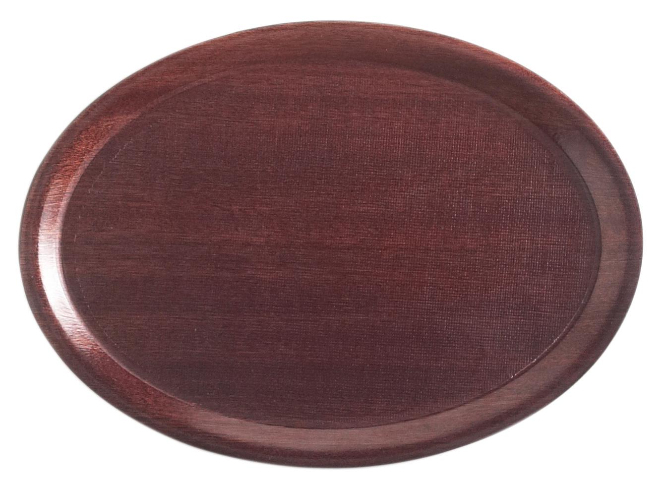 Mykonos laminate tray, oval with non-slip surface, mahogany, 210x290mm