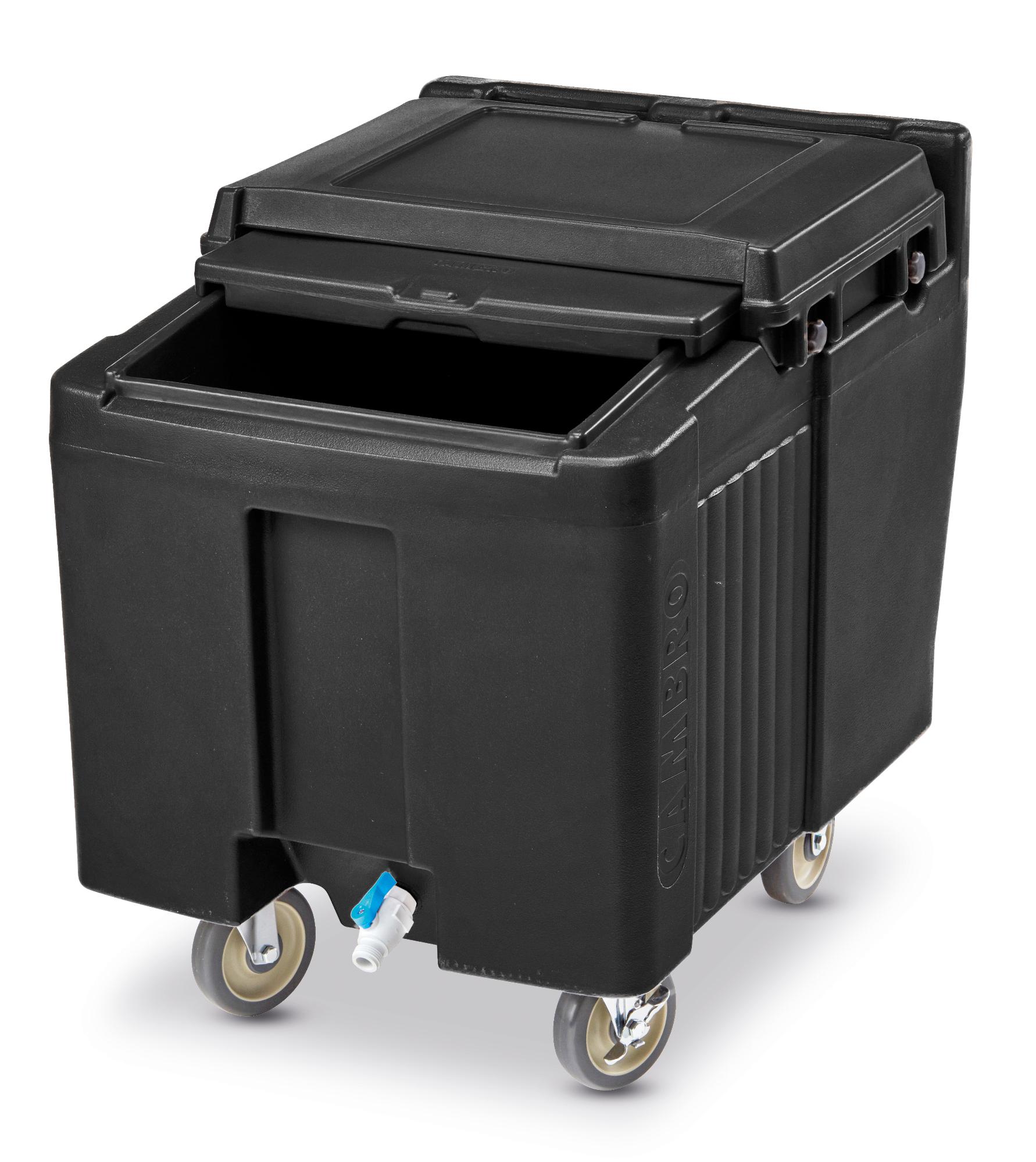 Ice cart with sliding lid, black, 125 l