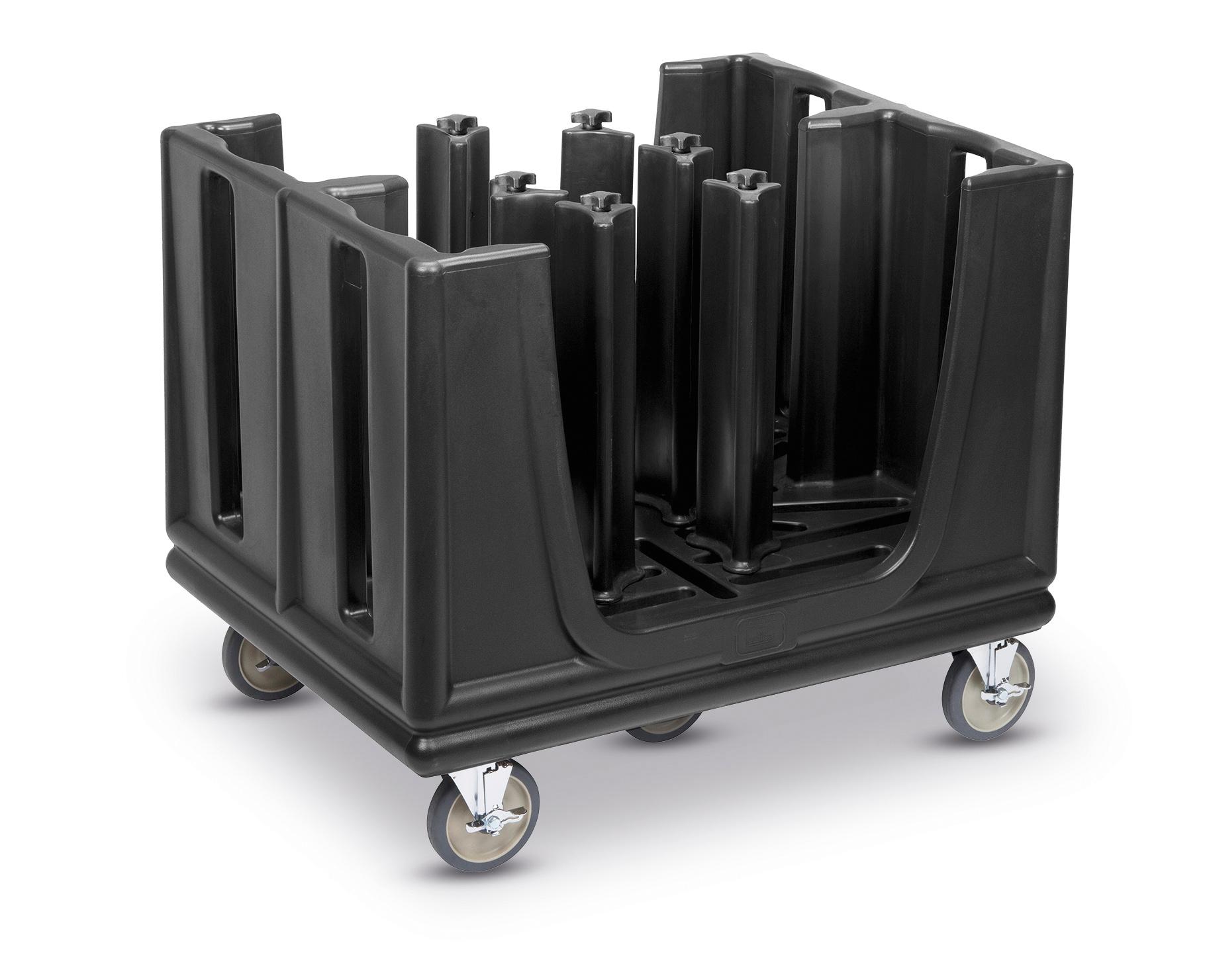 Adjustable dish cart, black, 984x760x(h)900 mm