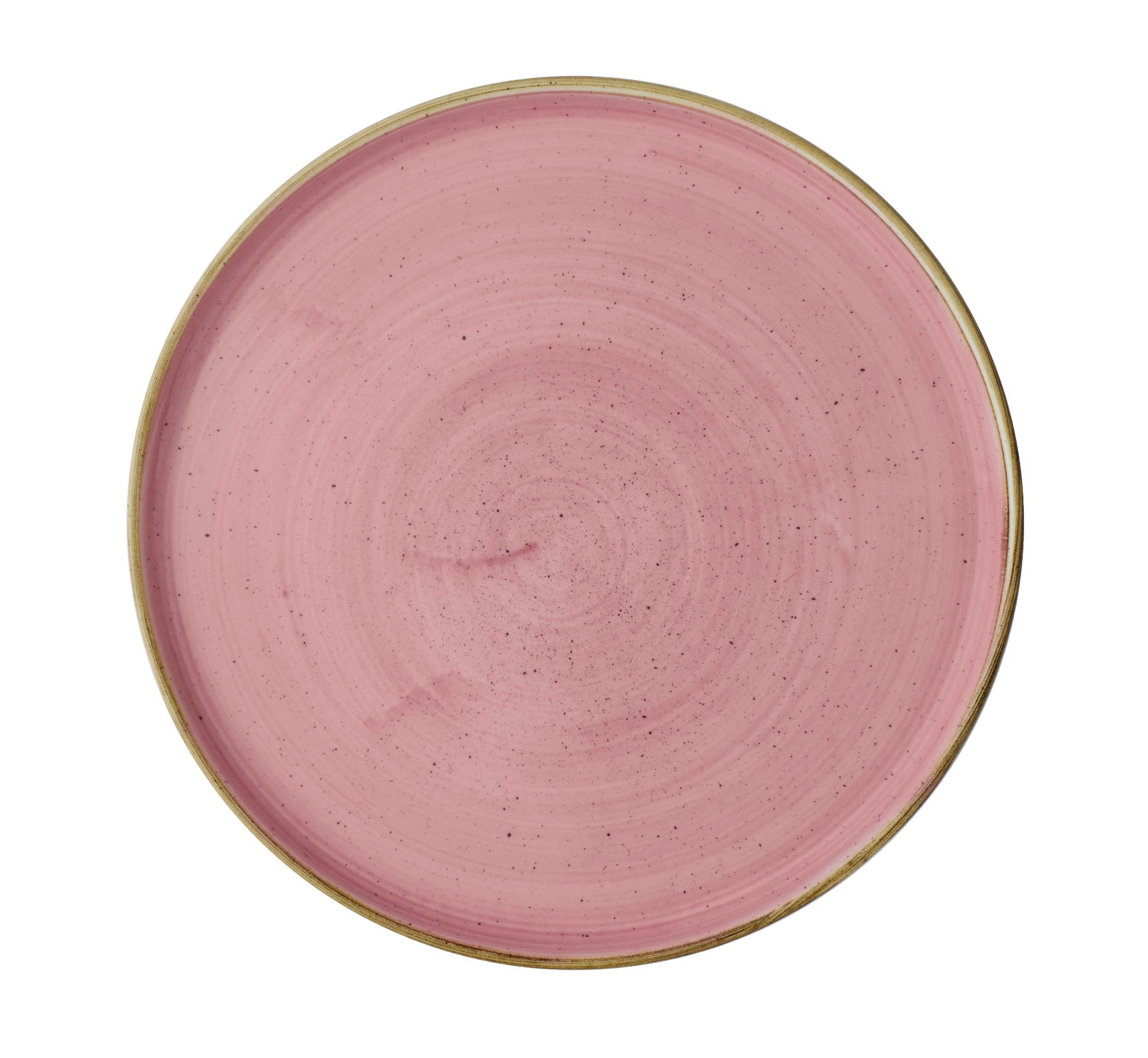 STONECAST PETAL PINK  WALLED PLATE 8.67" BOX 6