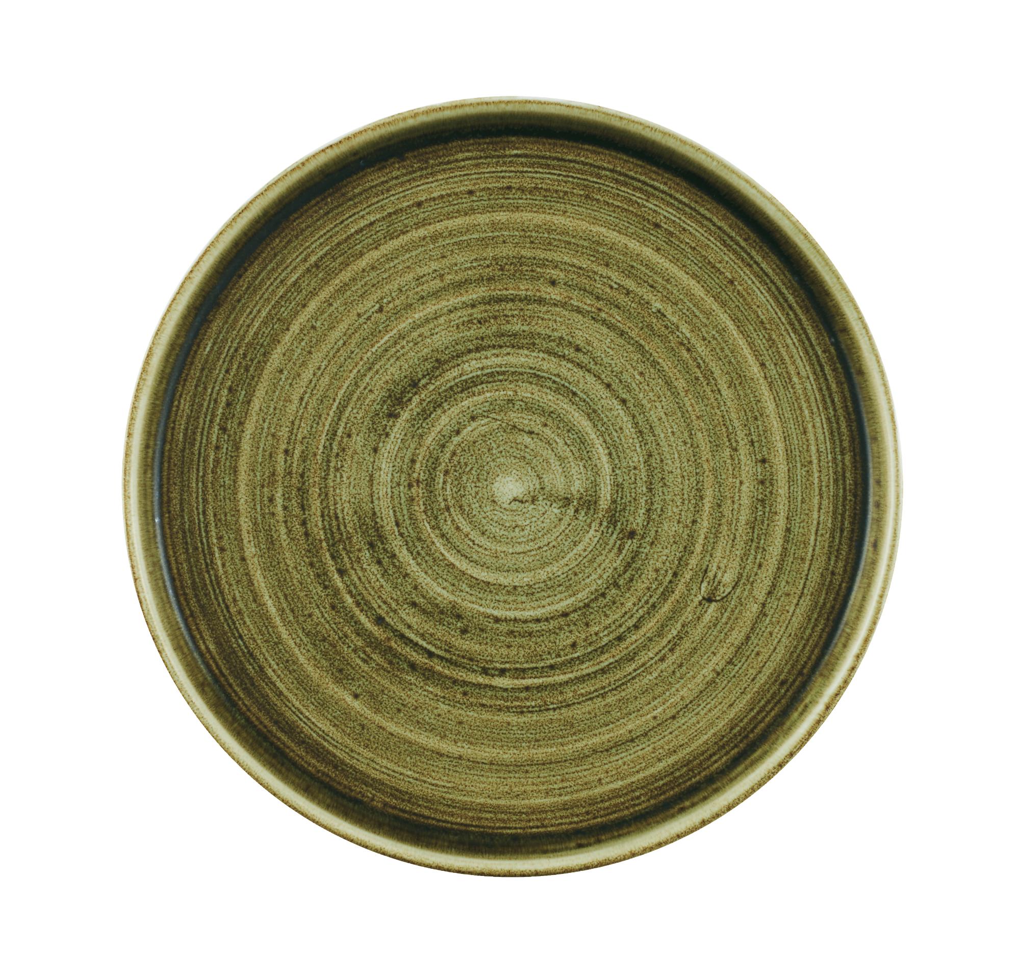 STONECAST PLUME GREEN  WALLED PLATE 8.67" BOX 6