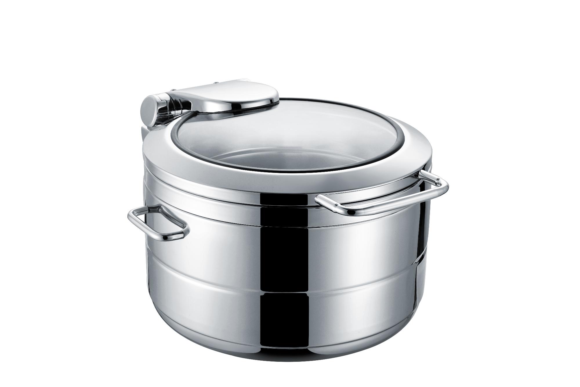 De Luxe Eco deep induction chafing dish with glass lid, 11l