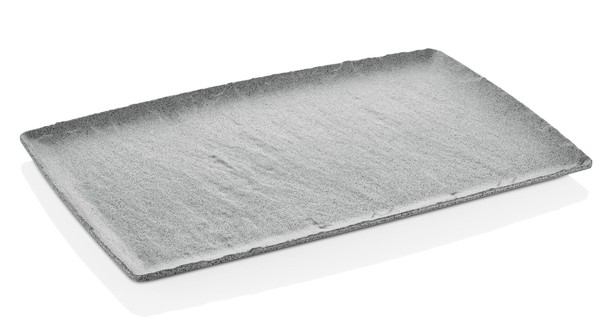 Rock melamine dish, grey, GN 1/2, 530x325mm