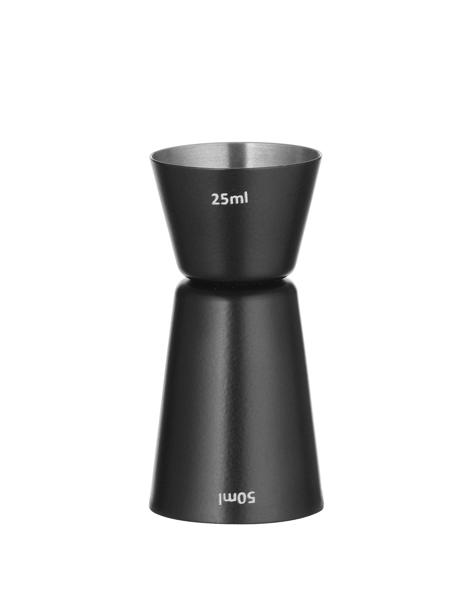 Barmanská mierka - jigger 25/50 ml, BarUp, Čierna, ⌀45x(H)86mm